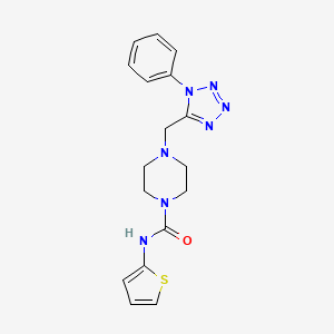 molecular formula C17H19N7OS B2468794 4-((1-phenyl-1H-tetrazol-5-yl)methyl)-N-(thiophen-2-yl)piperazine-1-carboxamide CAS No. 1040651-86-2