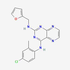 molecular formula C18H15ClN6O B2468804 (4-Chloro-2-methylphenyl){2-[(2-furylmethyl)amino]pteridin-4-yl}amine CAS No. 946349-77-5
