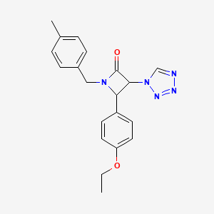 molecular formula C20H21N5O2 B2468808 4-(4-ethoxyphenyl)-1-[(4-methylphenyl)methyl]-3-(1H-1,2,3,4-tetrazol-1-yl)azetidin-2-one CAS No. 1241316-58-4