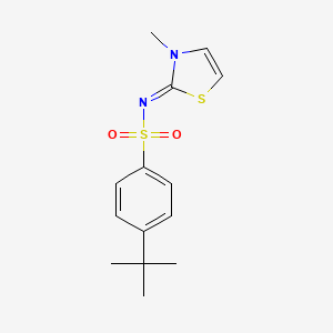 molecular formula C14H18N2O2S2 B2468812 4-(tert-butyl)-N-[3-methyl-1,3-thiazol-2(3H)-yliden]benzenesulfonamide CAS No. 866011-05-4