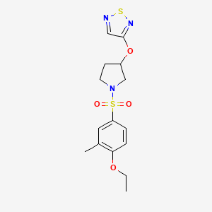 molecular formula C15H19N3O4S2 B2468814 3-{[1-(4-乙氧基-3-甲基苯磺酰基)吡咯烷-3-基]氧基}-1,2,5-噻二唑 CAS No. 2097898-25-2