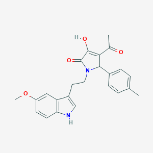 molecular formula C24H24N2O4 B246888 4-acetyl-3-hydroxy-1-[2-(5-methoxy-1H-indol-3-yl)ethyl]-5-(4-methylphenyl)-1,5-dihydro-2H-pyrrol-2-one 