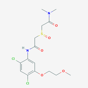molecular formula C15H20Cl2N2O5S B2468904 2-({2-[2,4-二氯-5-(2-甲氧基乙氧基)苯胺基]-2-氧乙基}亚砜基)-N,N-二甲基乙酰胺 CAS No. 341965-02-4