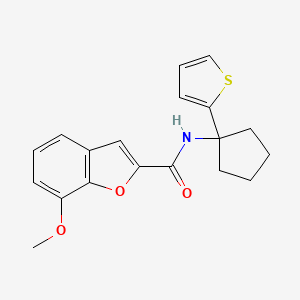 7-methoxy-N-(1-(thiophen-2-yl)cyclopentyl)benzofuran-2-carboxamide
