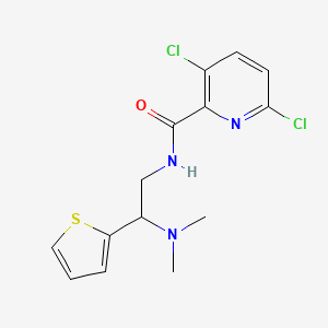 molecular formula C14H15Cl2N3OS B2468907 3,6-dichloro-N-[2-(dimethylamino)-2-thiophen-2-ylethyl]pyridine-2-carboxamide CAS No. 1119261-71-0
