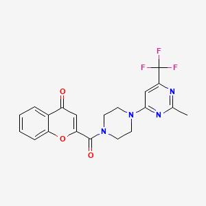 2-(4-(2-methyl-6-(trifluoromethyl)pyrimidin-4-yl)piperazine-1-carbonyl)-4H-chromen-4-one