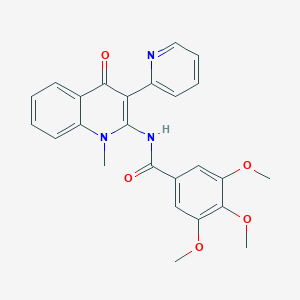 molecular formula C25H23N3O5 B2468916 3,4,5-trimethoxy-N-(1-methyl-4-oxo-3-(pyridin-2-yl)-1,4-dihydroquinolin-2-yl)benzamide CAS No. 883964-62-3