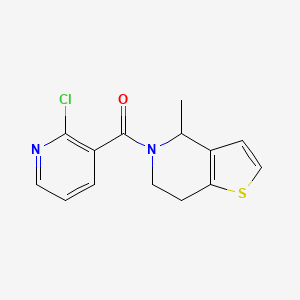 molecular formula C14H13ClN2OS B2468918 （2-氯吡啶-3-基）-(4-甲基-6,7-二氢-4H-噻吩并[3,2-c]吡啶-5-基）甲酮 CAS No. 1183629-36-8