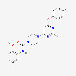 molecular formula C25H29N5O3 B2468919 N-(2-甲氧基-5-甲基苯基)-4-(2-甲基-6-(对甲苯氧基)嘧啶-4-基)哌嗪-1-甲酰胺 CAS No. 946372-93-6