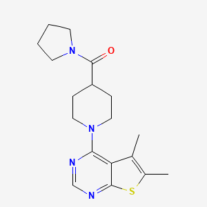 1-{5,6-Dimethylthieno[2,3-d]pyrimidin-4-yl}-4-(pyrrolidine-1-carbonyl)piperidine