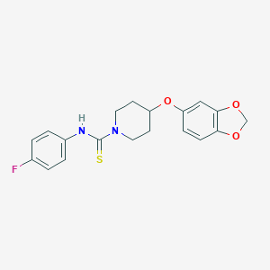 molecular formula C19H19FN2O3S B246893 4-(1,3-benzodioxol-5-yloxy)-N-(4-fluorophenyl)-1-piperidinecarbothioamide 