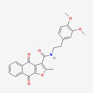 molecular formula C24H21NO6 B2468934 N-(3,4-dimethoxyphenethyl)-2-methyl-4,9-dioxo-4,9-dihydronaphtho[2,3-b]furan-3-carboxamide CAS No. 867135-82-8