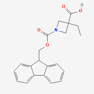 molecular formula C21H21NO4 B2468942 3-Ethyl-1-(9H-fluoren-9-ylmethoxycarbonyl)azetidine-3-carboxylic acid CAS No. 2280718-19-4