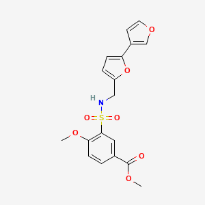 molecular formula C18H17NO7S B2468952 methyl 3-(N-([2,3'-bifuran]-5-ylmethyl)sulfamoyl)-4-methoxybenzoate CAS No. 2034442-72-1