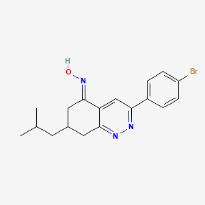 molecular formula C18H20BrN3O B2468955 3-(4-Bromophenyl)-5-(hydroxyimino)-7-(2-methylpropyl)-6,7,8-trihydrocinnoline CAS No. 1274947-99-7