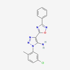 molecular formula C17H13ClN6O B2468979 1-(5-chloro-2-methylphenyl)-4-(3-phenyl-1,2,4-oxadiazol-5-yl)-1H-1,2,3-triazol-5-amine CAS No. 892761-03-4