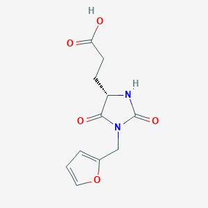 molecular formula C11H12N2O5 B2468982 3-[(4S)-1-(furan-2-ylmethyl)-2,5-dioxoimidazolidin-4-yl]propanoic acid CAS No. 957042-67-0