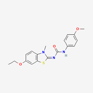molecular formula C18H19N3O3S B2468984 (E)-1-(6-乙氧基-3-甲基苯并[d]噻唑-2(3H)-亚甲基)-3-(4-甲氧基苯基)脲 CAS No. 392249-38-6