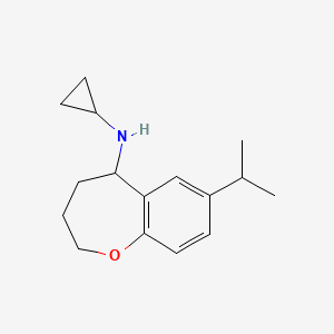 molecular formula C16H23NO B2468985 N-cyclopropyl-7-propan-2-yl-2,3,4,5-tetrahydro-1-benzoxepin-5-amine CAS No. 1156774-50-3