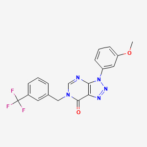 molecular formula C19H14F3N5O2 B2468993 3-(3-methoxyphenyl)-6-(3-(trifluoromethyl)benzyl)-3H-[1,2,3]triazolo[4,5-d]pyrimidin-7(6H)-one CAS No. 847385-90-4