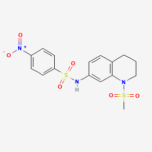 molecular formula C16H17N3O6S2 B2468996 N-(1-(甲基磺酰基)-1,2,3,4-四氢喹啉-7-基)-4-硝基苯磺酰胺 CAS No. 941950-36-3
