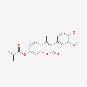 molecular formula C22H22O6 B2468998 3-(3,4-dimethoxyphenyl)-4-methyl-2-oxo-2H-chromen-7-yl 2-methylpropanoate CAS No. 896037-66-4