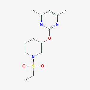 molecular formula C13H21N3O3S B2469025 2-((1-(Ethylsulfonyl)piperidin-3-yl)oxy)-4,6-dimethylpyrimidine CAS No. 2097921-33-8