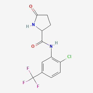 molecular formula C12H10ClF3N2O2 B2469026 N-[2-chloro-5-(trifluoromethyl)phenyl]-5-oxoprolinamide CAS No. 1008654-00-9