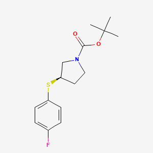 molecular formula C15H20FNO2S B2469028 (R)-叔丁基3-((4-氟苯基)硫代)吡咯烷-1-羧酸酯 CAS No. 1289585-20-1