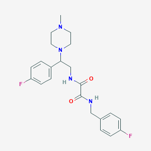molecular formula C22H26F2N4O2 B2469029 N1-(4-氟苄基)-N2-(2-(4-氟苯基)-2-(4-甲基哌嗪-1-基)乙基)草酰胺 CAS No. 903305-92-0