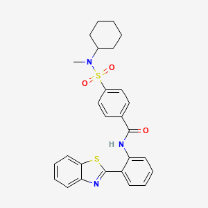 molecular formula C27H27N3O3S2 B2469035 N-[2-(1,3-benzothiazol-2-yl)phenyl]-4-[cyclohexyl(methyl)sulfamoyl]benzamide CAS No. 683792-36-1