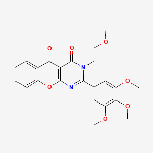 molecular formula C23H22N2O7 B2469036 3-(2-methoxyethyl)-2-(3,4,5-trimethoxyphenyl)-3H-chromeno[2,3-d]pyrimidine-4,5-dione CAS No. 896075-95-9