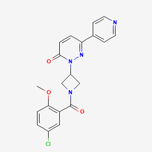 molecular formula C20H17ClN4O3 B2469039 2-[1-(5-Chloro-2-methoxybenzoyl)azetidin-3-yl]-6-pyridin-4-ylpyridazin-3-one CAS No. 2380183-99-1