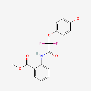 molecular formula C17H15F2NO5 B2469076 Methyl 2-{[2,2-difluoro-2-(4-methoxyphenoxy)acetyl]amino}benzenecarboxylate CAS No. 303151-15-7