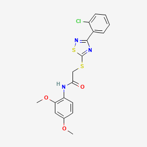 molecular formula C18H16ClN3O3S2 B2469078 2-((3-(2-chlorophenyl)-1,2,4-thiadiazol-5-yl)thio)-N-(2,4-dimethoxyphenyl)acetamide CAS No. 864919-29-9