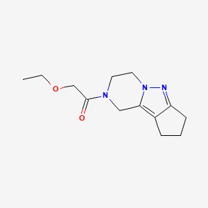 molecular formula C13H19N3O2 B2469082 2-ethoxy-1-(3,4,8,9-tetrahydro-1H-cyclopenta[3,4]pyrazolo[1,5-a]pyrazin-2(7H)-yl)ethanone CAS No. 2034455-53-1