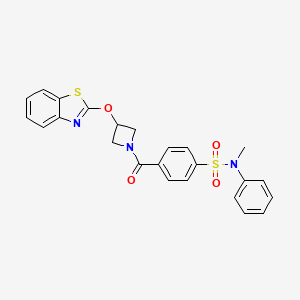 molecular formula C24H21N3O4S2 B2469092 4-(3-(benzo[d]thiazol-2-yloxy)azetidine-1-carbonyl)-N-methyl-N-phenylbenzenesulfonamide CAS No. 1421448-87-4