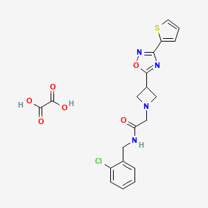molecular formula C20H19ClN4O6S B2469099 N-(2-氯苄基)-2-(3-(3-(噻吩-2-基)-1,2,4-恶二唑-5-基)氮杂环丁-1-基)乙酰胺草酸盐 CAS No. 1351582-67-6