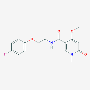 molecular formula C16H17FN2O4 B2469101 N-(2-(4-fluorophenoxy)ethyl)-4-methoxy-1-methyl-6-oxo-1,6-dihydropyridine-3-carboxamide CAS No. 2034378-78-2