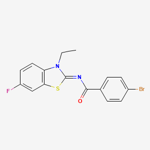 molecular formula C16H12BrFN2OS B2469109 (E)-4-bromo-N-(3-ethyl-6-fluorobenzo[d]thiazol-2(3H)-ylidene)benzamide CAS No. 865544-84-9