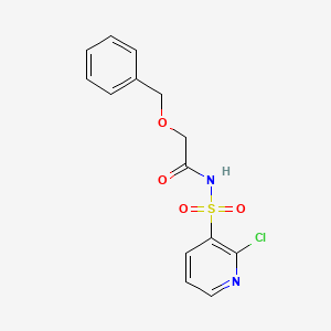molecular formula C14H13ClN2O4S B2469111 N-(2-Chloropyridin-3-yl)sulfonyl-2-phenylmethoxyacetamide CAS No. 1385398-90-2
