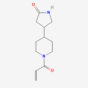 molecular formula C12H18N2O2 B2469117 4-(1-Prop-2-enoylpiperidin-4-yl)pyrrolidin-2-one CAS No. 2361657-70-5