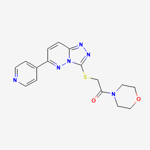 molecular formula C16H16N6O2S B2469125 1-Morpholino-2-((6-(pyridin-4-yl)-[1,2,4]triazolo[4,3-b]pyridazin-3-yl)thio)ethanone CAS No. 891111-19-6