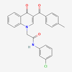 B2469136 N-(3-chlorophenyl)-2-(3-(4-methylbenzoyl)-4-oxoquinolin-1(4H)-yl)acetamide CAS No. 895652-18-3