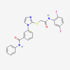 molecular formula C24H18F2N4O2S B2469139 3-(2-((2-((2,5-二氟苯基)氨基)-2-氧代乙基)硫代)-1H-咪唑-1-基)-N-苯基苯甲酰胺 CAS No. 1115565-45-1
