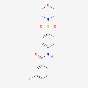 molecular formula C17H17FN2O4S B2469141 3-氟-N-(4-(吗啉磺酰基)苯基)苯甲酰胺 CAS No. 873577-81-2