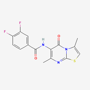 molecular formula C15H11F2N3O2S B2469146 N-(3,7-二甲基-5-氧代-5H-噻唑并[3,2-a]嘧啶-6-基)-3,4-二氟苯甲酰胺 CAS No. 946305-50-6