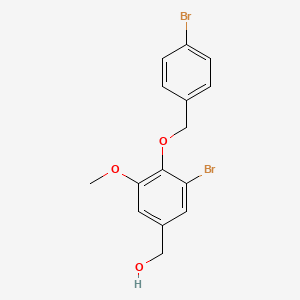 molecular formula C15H14Br2O3 B2469149 3-溴-4-[(4-溴苄基)氧基]-5-甲氧基苯甲醇 CAS No. 1154247-36-5