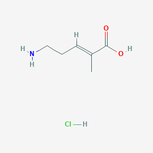 molecular formula C6H12ClNO2 B2469150 (E)-5-氨基-2-甲基戊-2-烯酸；盐酸盐 CAS No. 2411322-48-8