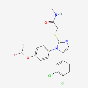 B2469152 2-((5-(3,4-dichlorophenyl)-1-(4-(difluoromethoxy)phenyl)-1H-imidazol-2-yl)thio)-N-methylacetamide CAS No. 1226456-38-7